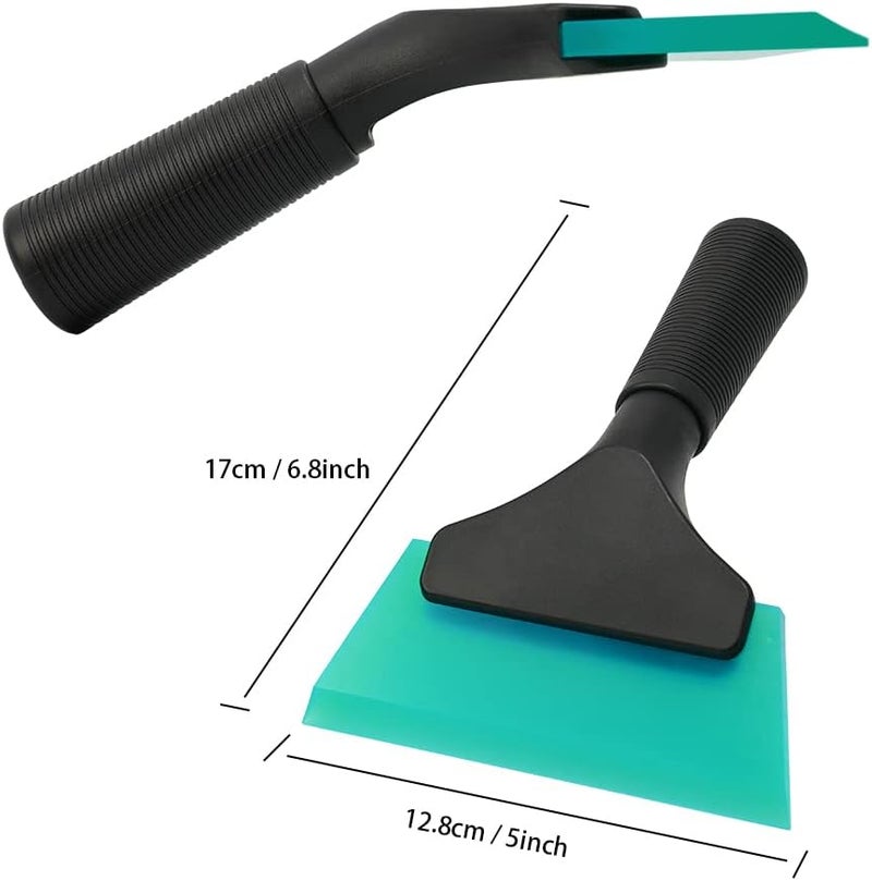 FOSHIO Small Squeegee with 5 Inch Light Blue Rubber Blade Mini Wiper Window Tinting Tools for Mirror Glass Window Cleaner with Non-Slip Handle - Image 2
