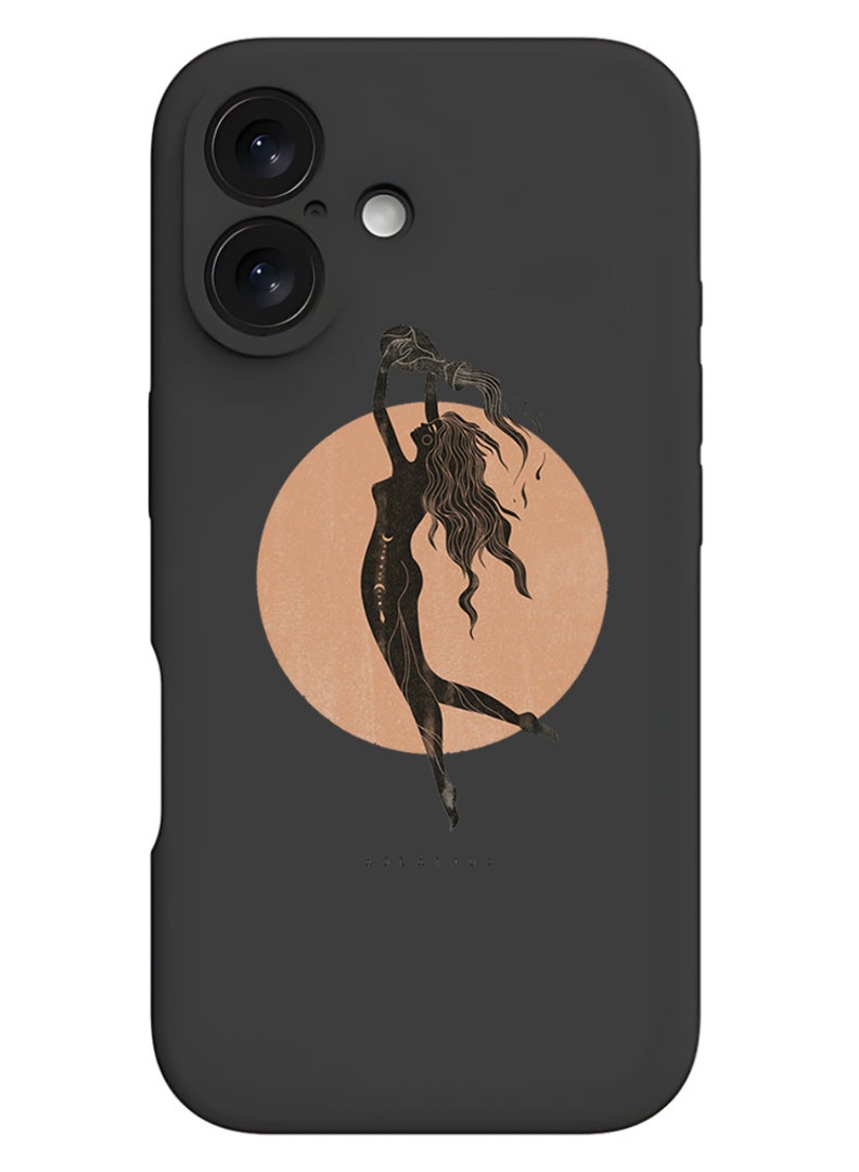 Theodor iPhone 16 Black Protective Slim Fit Case Liquid Silicone Cover with Full Body Protection Anti-Scratch Shockproof Case For iPhone - Aquarius - Image 1