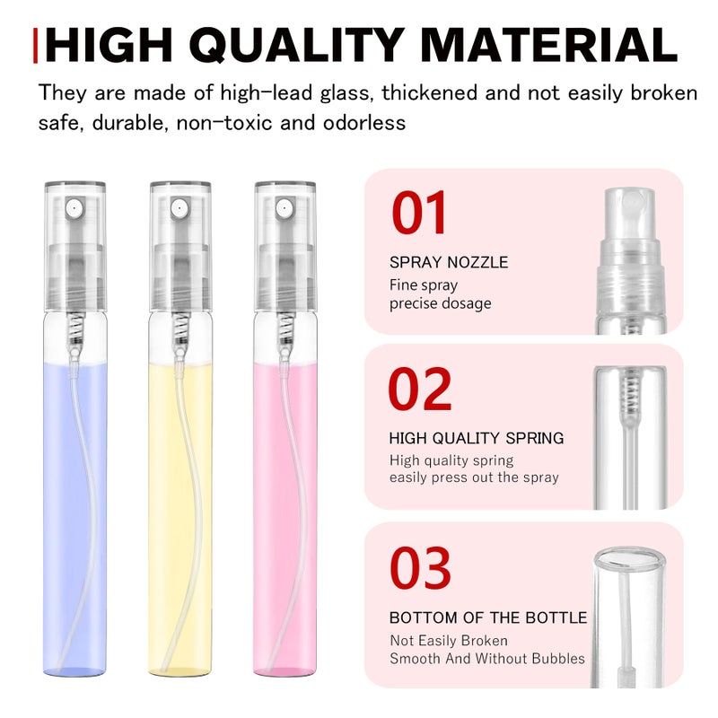 Csdtylh Mini Spray Bottle 10Ml  Refillable Glass Spray Bottle  Glass Bottle Atomizer  Perfume Mouthwash Atomizer For Cleaning Refillable Container For Travel  Essential Oils  Perfume 40 Pcs  10Ml - Image 4