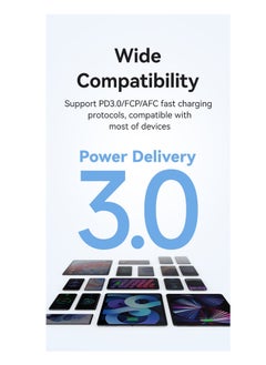 أوسامس شاحن سريع 20 واط، شاحن مكعب PowerPort III لهواتف iPhone 13/13 Mini/13 Pro/13 Pro Max/12 وGalaxy وPixel 4/3 وiPad/iPad Mini، مع محولات  - Image 4