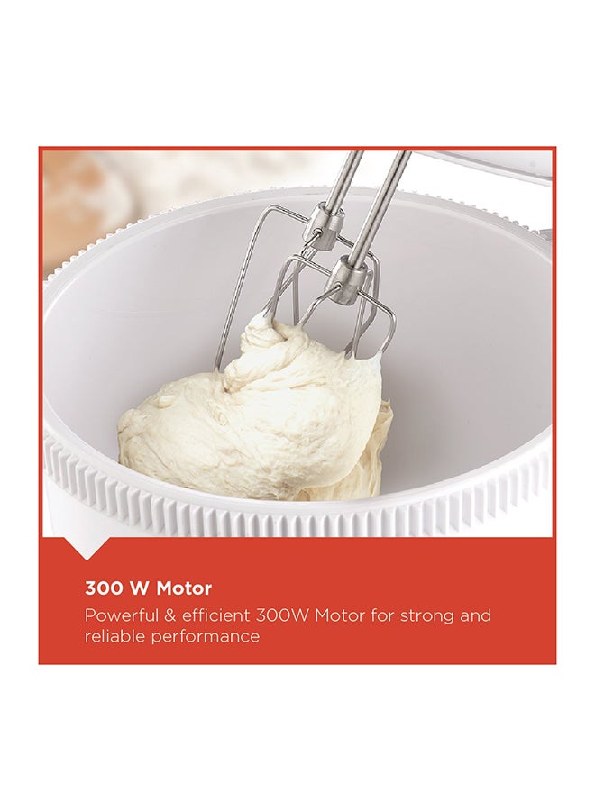 BLACK+DECKER Multifunctional Stand Mixer And Bowl With 5 Speed Turbo Function 300 W M700-B5 White/Grey - Image 3