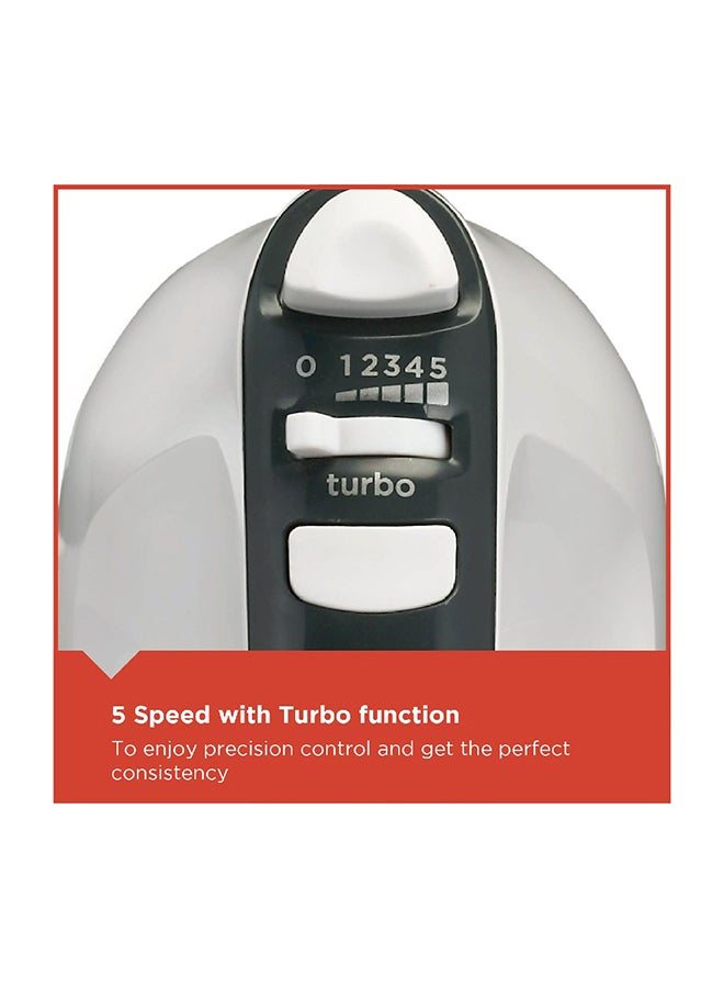 BLACK+DECKER Multifunctional Stand Mixer And Bowl With 5 Speed Turbo Function 300 W M700-B5 White/Grey - Image 4