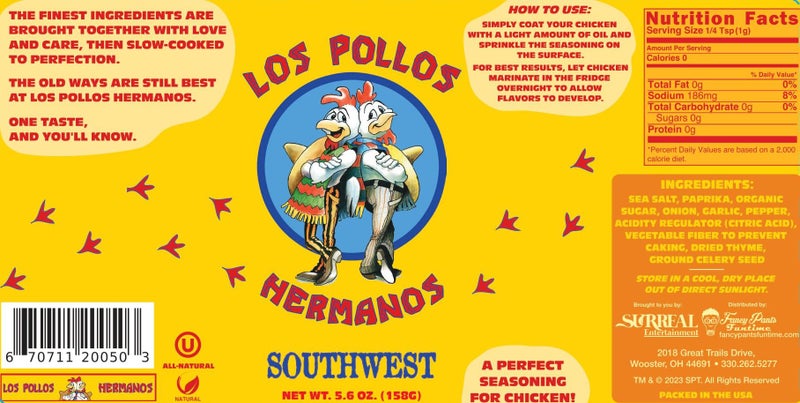 Los Pollos Hermanos Southwest Chicken Seasoning | Los Pollos Hermanos Gift | Best Chicken Dry Rub Southwest | Kosher, Gluten Free & Non-GMO | 5.6 oz | Officially Licensed - Image 3