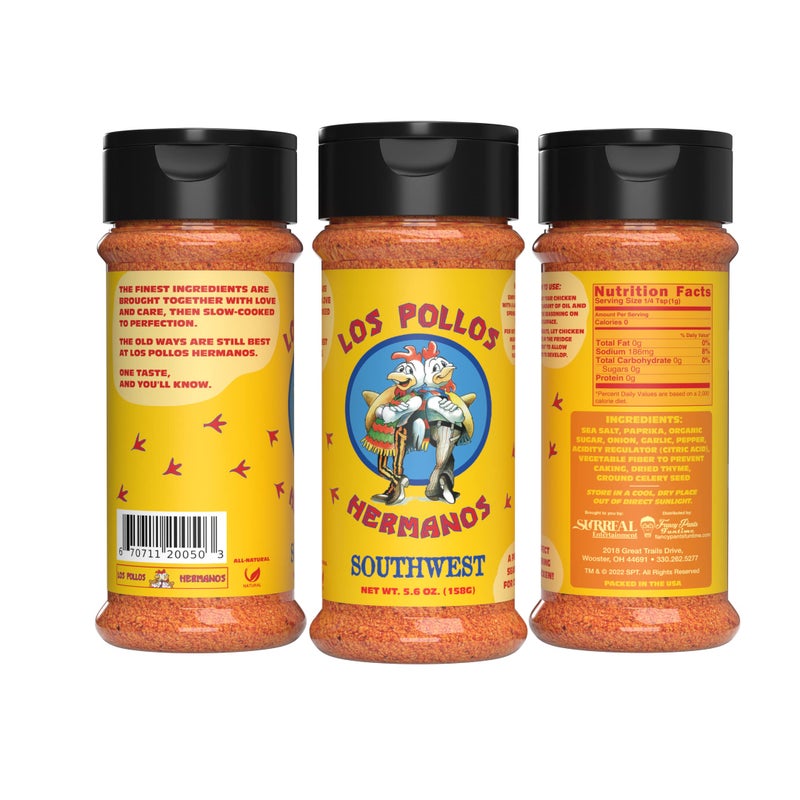 Los Pollos Hermanos Southwest Chicken Seasoning | Los Pollos Hermanos Gift | Best Chicken Dry Rub Southwest | Kosher, Gluten Free & Non-GMO | 5.6 oz | Officially Licensed - Image 2