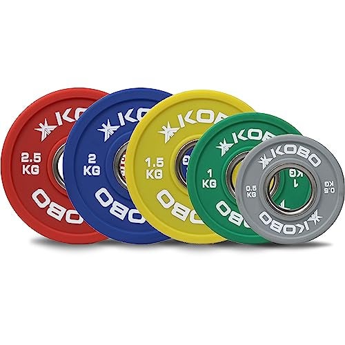 Kobo Urethane Olympic Fractional Plates/Fractional Weight Plates 2 inch Steel Ring Olympic Weightlifting Crossfit Gym Eco-Friendly Competition CPU Plate for Incremental Weights (1Kg x 2 = 2 Kg) - Image 2