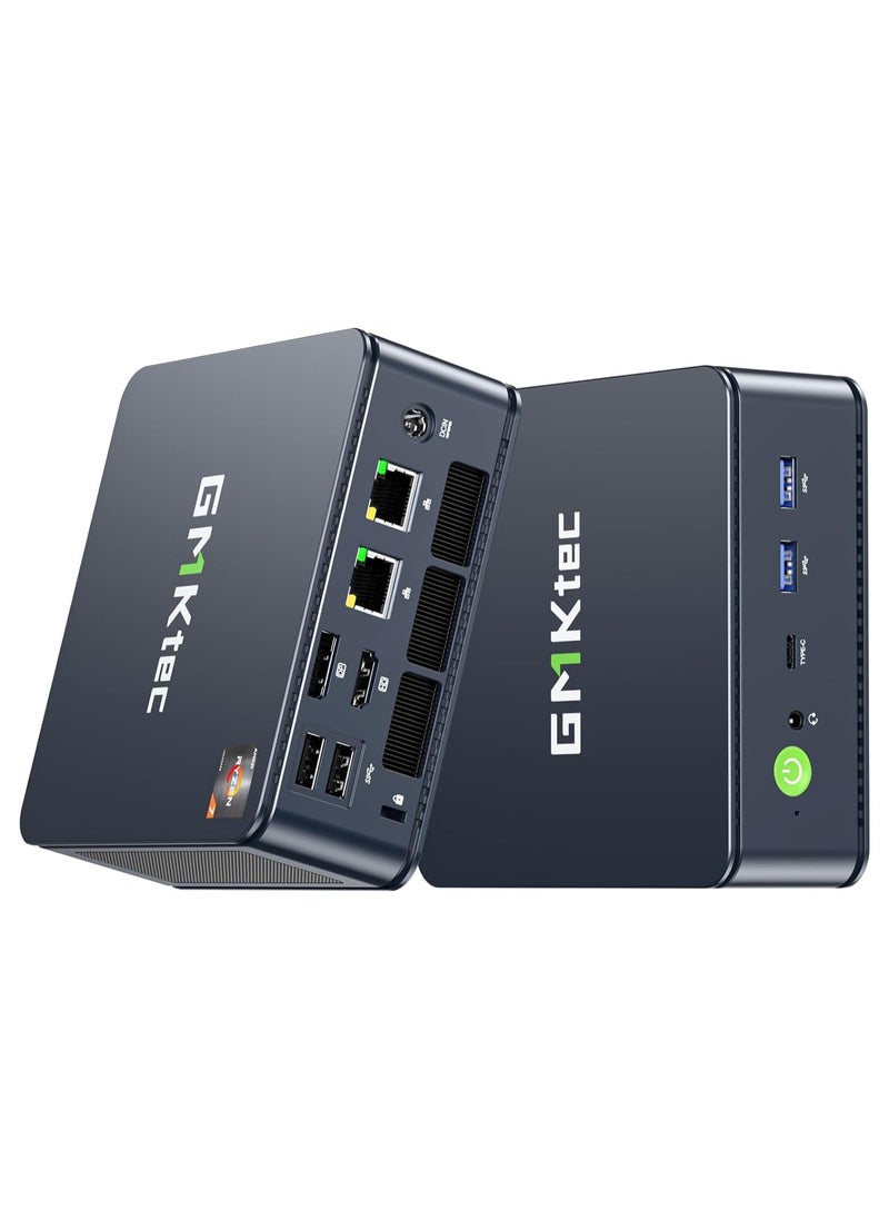 GMKtec - Desktop Ultracompact Mini PC Gaming, 5825U, NucBox M5 Plus Dual LAN 2.5G Desktop Computer Windows 11 Pro, AMD Ryzen 7 5825U (8C/16T 4.50Ghz), 32G DDR4 RAM + 1TB Hard Drive PCle SSD, WiFi 6E, USB3.2, USB-C, BT 5.2, DP, HDMI - Image 1