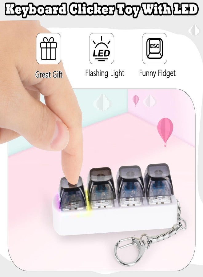 FunisFun Keyboard Fidget Toy for Adults Keyboard Clicker with LED Light Keychain Fidget Stress Relief Sensory Toy - Image 3