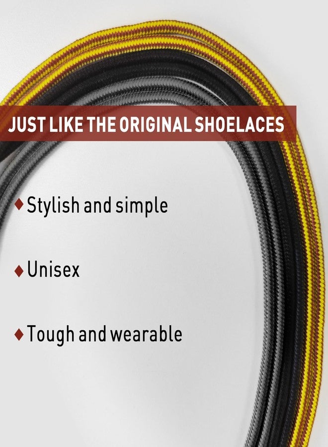 NDTEZUGT Round Boots Shoelaces for Hiking Boots, Long Heavy Duty Strong Shoelaces Replacement for Outdoor Working Combat Boot (Yellow-Brown, 63"/160cm) - Image 3