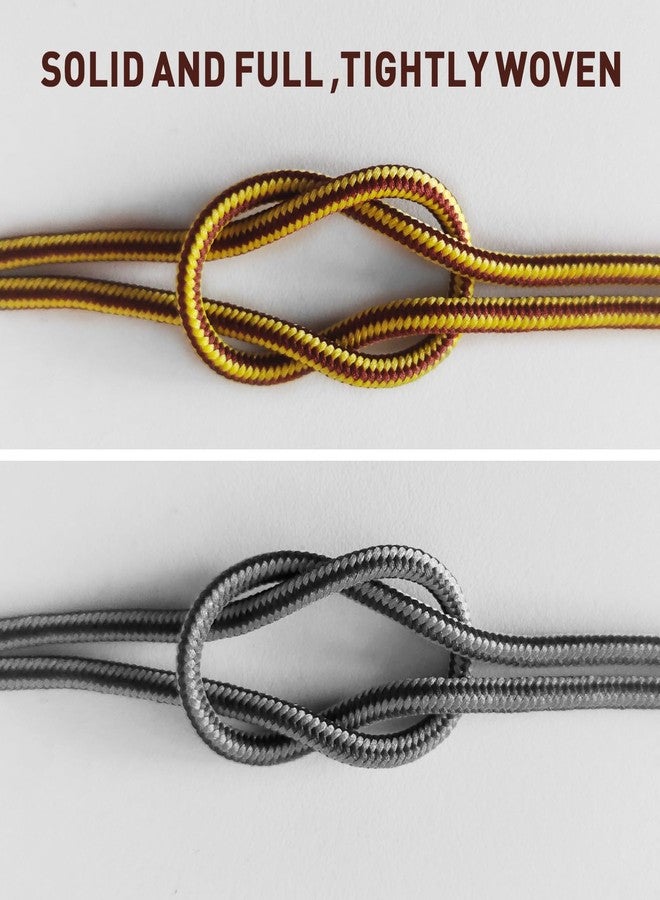 NDTEZUGT Round Boots Shoelaces for Hiking Boots, Long Heavy Duty Strong Shoelaces Replacement for Outdoor Working Combat Boot (Yellow-Brown, 63"/160cm) - Image 2