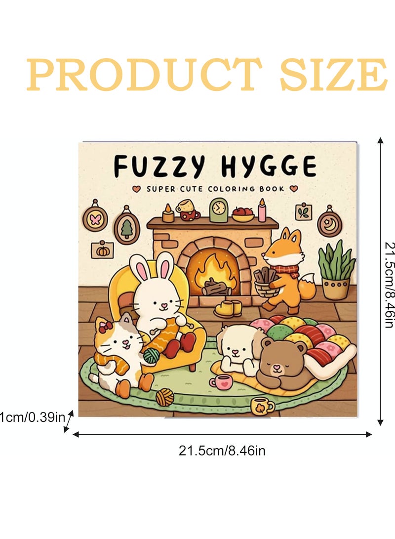 Coloring Book for Adults & Teens, Fuzzy Hygge: Cute & Cozy Daily Relaxation Activity with Whimsical Illustrations, Relaxing Anti-Anxiety Art Therapy, Perfect for Cozy Spaces & Holiday Gifting - Image 2