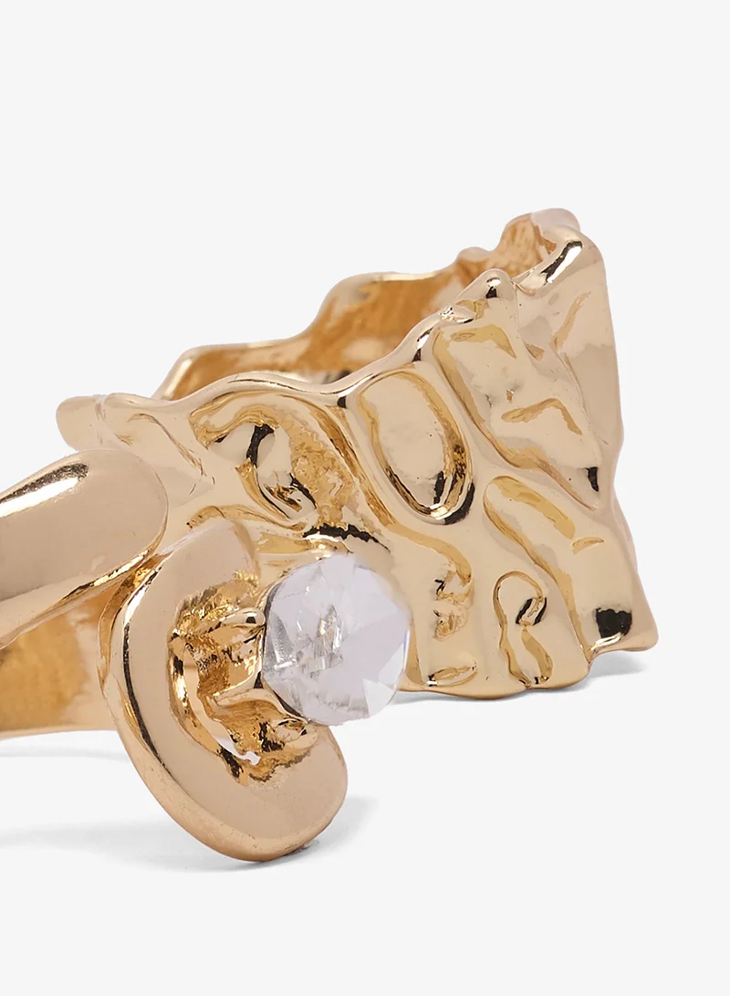 جينجر خواتم ذهب عريضة بارزة