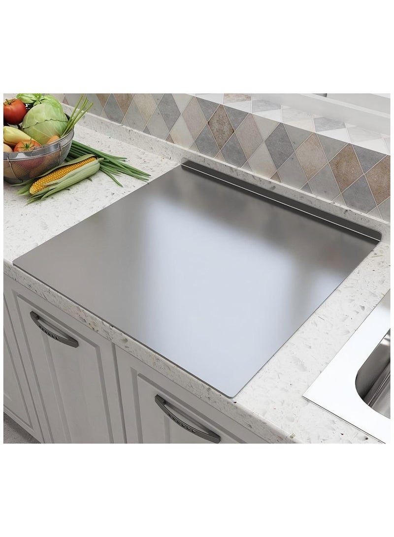 Stainless Steel Pastry Board with counter lip. Large Steel Pastry Board for dough, meat, vegatables. Stainless steel cutting board for kitchen - Image 1