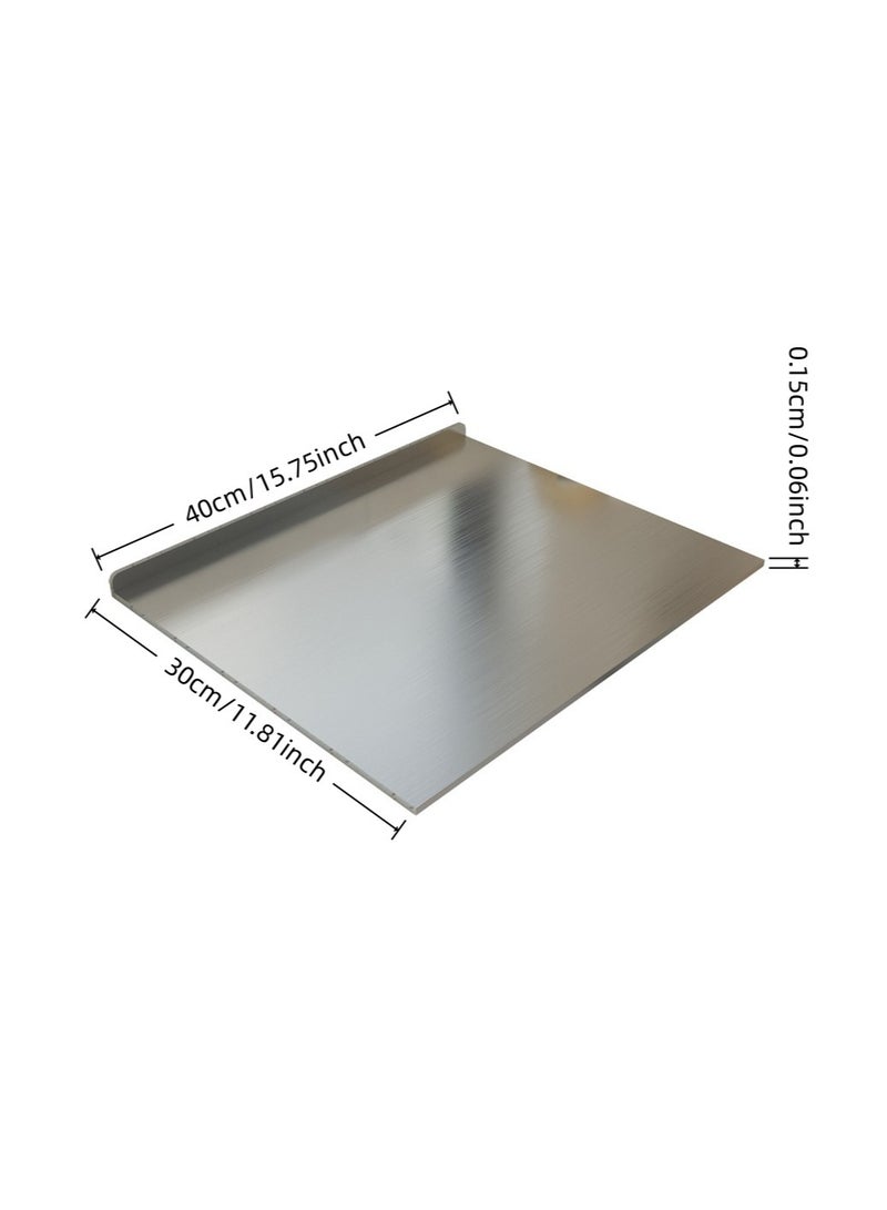 Stainless Steel Pastry Board with counter lip. Large Steel Pastry Board for dough, meat, vegatables. Stainless steel cutting board for kitchen - Image 2