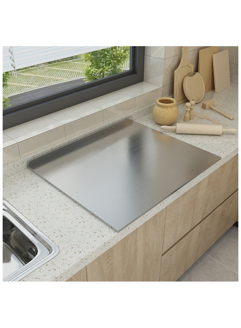 Stainless Steel Pastry Board with counter lip. Large Steel Pastry Board for dough, meat, vegatables. Stainless steel cutting board for kitchen - Image 5