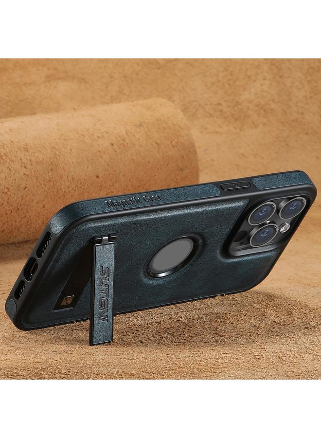 Suteni Case For iPhone 15 Pro Max G2 Magsafe Oil Wax Leather Back Phone Case with Holder - Image 2