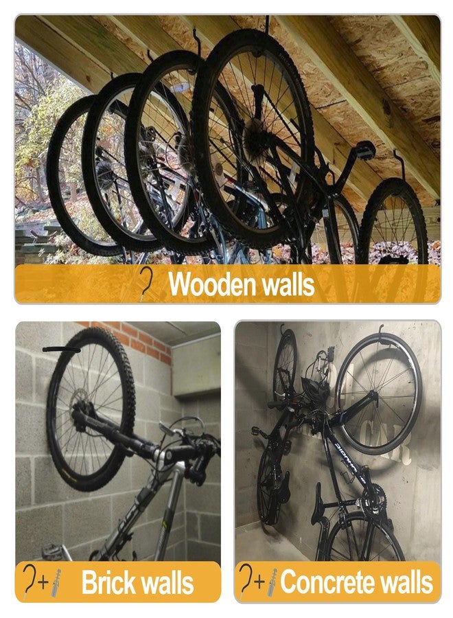 KURUI Bike Hooks for Ceiling, 8 Pack Heavy Duty Garage Bike Hooks Made of Carbon Steel with PVC Coating, Wall Mount Bicycle Storage for Ceilings, Space Saving Utility Organizer for Basement Warehouse - Image 4