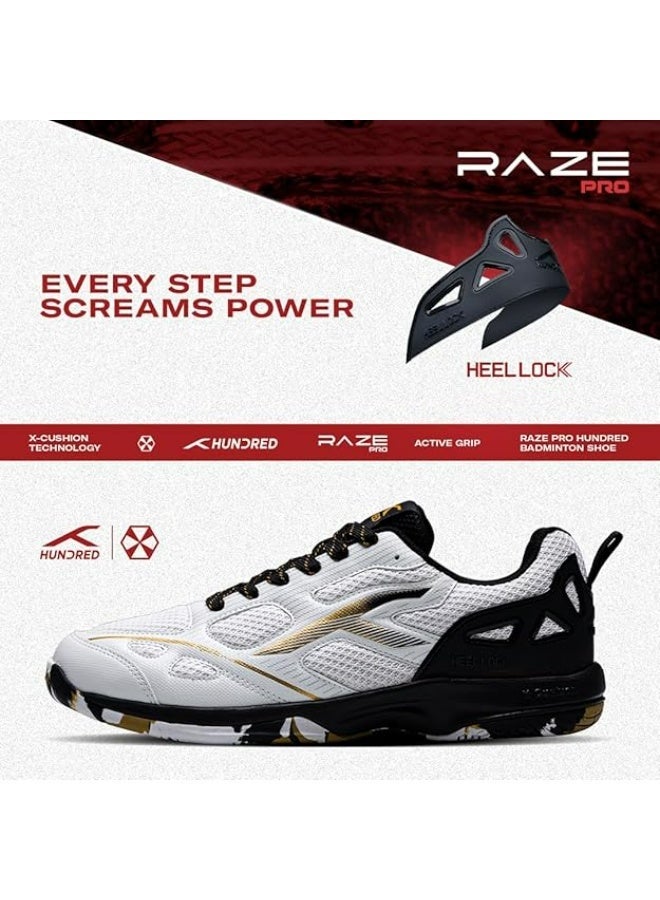 Hundred Raze Pro Badminton Shoes (Non Marking) | Also Indoor Sports | Lightweight, Breathable & Durable | X-Cushion | Active Grip Sole | Extended Heel Lock - Image 5