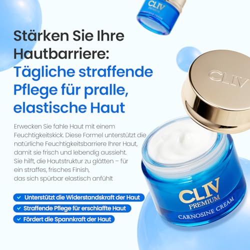 CLIV Carnosine Cream Korean Skincare Moisturizer with Carnosine Retinol Peptides Smoothing Hydrating Face Cream for Skin Texture Elastic Feel 169 fl oz 50ml - Image 3