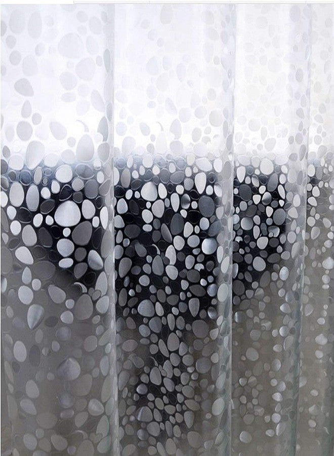 Ghooss Semi Transparent Shower Curtain Liner, EVA 3D Cobblestone Heavy Duty Shower Curtain with Bottom Magnets,Extra Long 72 * 78 Inch - Image 4