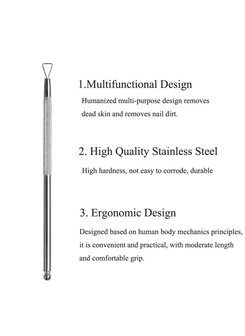 Miss Gooey 2pcs Set Nail Scraper For Gel Nails Pushers Pack Trimmer Cleaner,Nail Art Soak Off Gel Polish Cuticle Peeler Scraper Remover Tools,Triangle Tip Design,Stainless Steel Manicure Care Stick Pedicure Kit  - Image 2