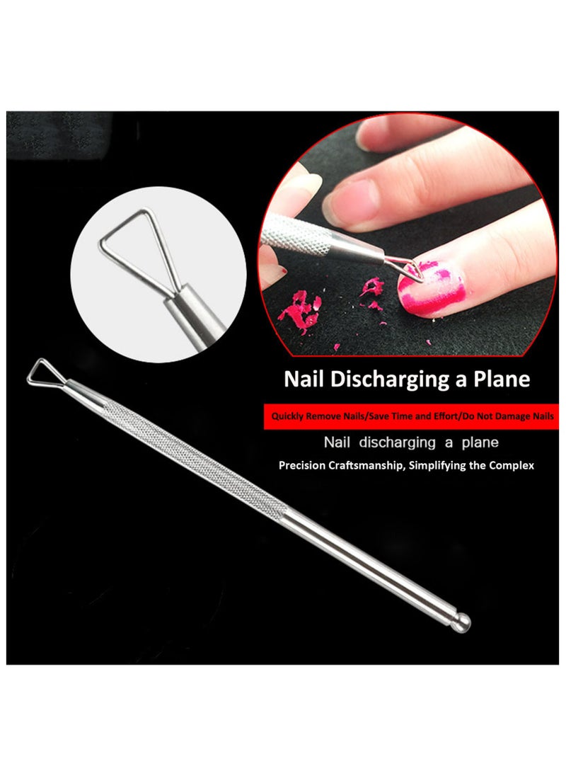 Miss Gooey 2pcs Set Nail Scraper For Gel Nails Pushers Pack Trimmer Cleaner,Nail Art Soak Off Gel Polish Cuticle Peeler Scraper Remover Tools,Triangle Tip Design,Stainless Steel Manicure Care Stick Pedicure Kit  - Image 3
