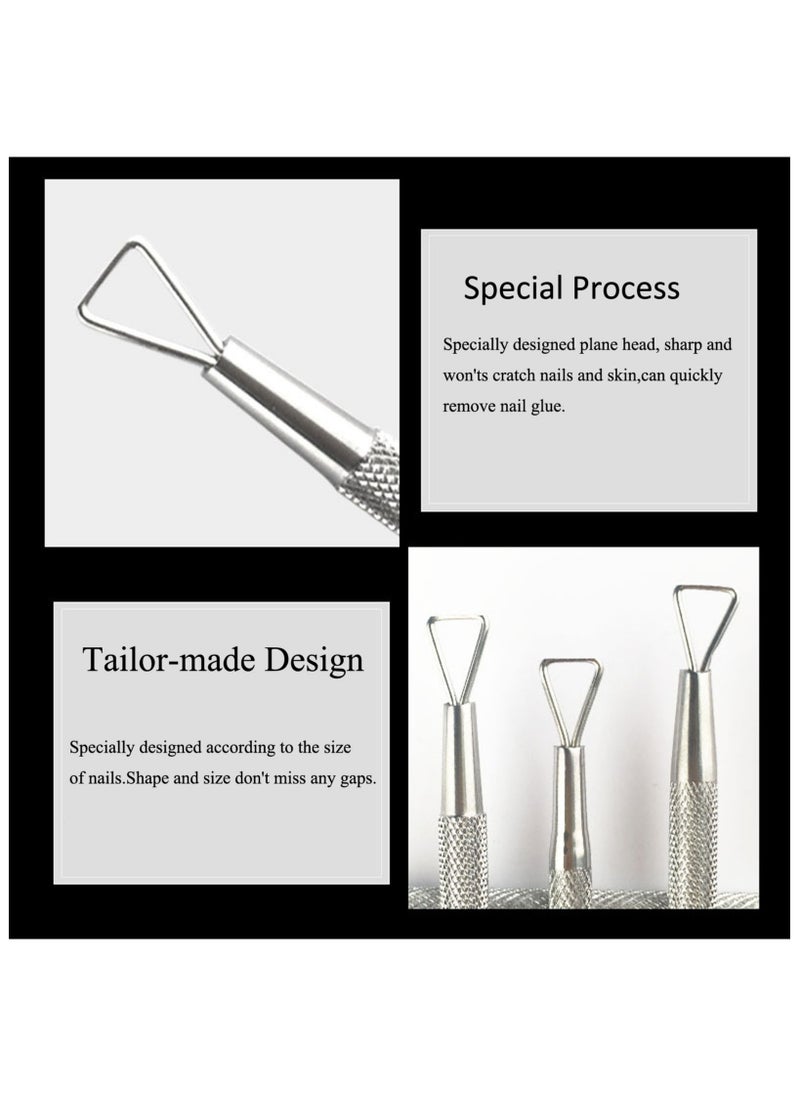 Miss Gooey 2pcs Set Nail Scraper For Gel Nails Pushers Pack Trimmer Cleaner,Nail Art Soak Off Gel Polish Cuticle Peeler Scraper Remover Tools,Triangle Tip Design,Stainless Steel Manicure Care Stick Pedicure Kit  - Image 4