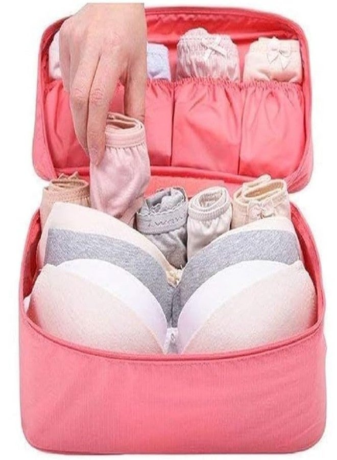 4 Pocket Secret Pouch Storage Bags, DIY Travel Underwear Organiser Bag for Women, Men, Girls, Boys, Teenagers, Pink - Image 2