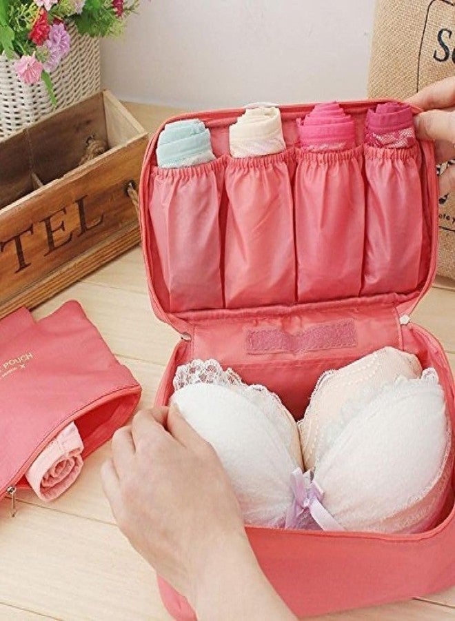 4 Pocket Secret Pouch Storage Bags, DIY Travel Underwear Organiser Bag for Women, Men, Girls, Boys, Teenagers, Pink - Image 3