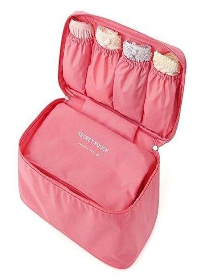 4 Pocket Secret Pouch Storage Bags, DIY Travel Underwear Organiser Bag for Women, Men, Girls, Boys, Teenagers, Pink - Image 5