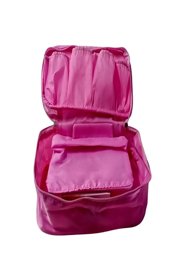 4 Pocket Secret Pouch Storage Bags, DIY Travel Underwear Organiser Bag for Women, Men, Girls, Boys, Teenagers, Pink - Image 1
