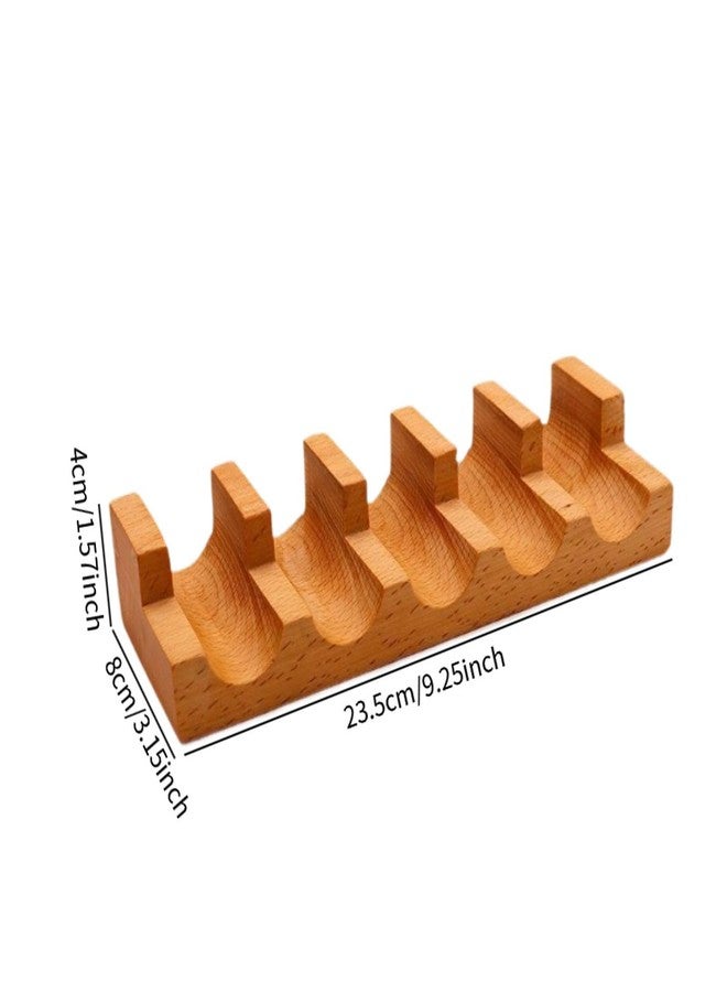 IEUDNS Wood Sushi Temaki Holder Serving Tray Rustic Novelty Rack Taco Display Stand Sushi Hand Roll Holder for Party Restaurant Dining Room, Presentation Platter Roll Boat Food Display, 5 Grid - Image 2