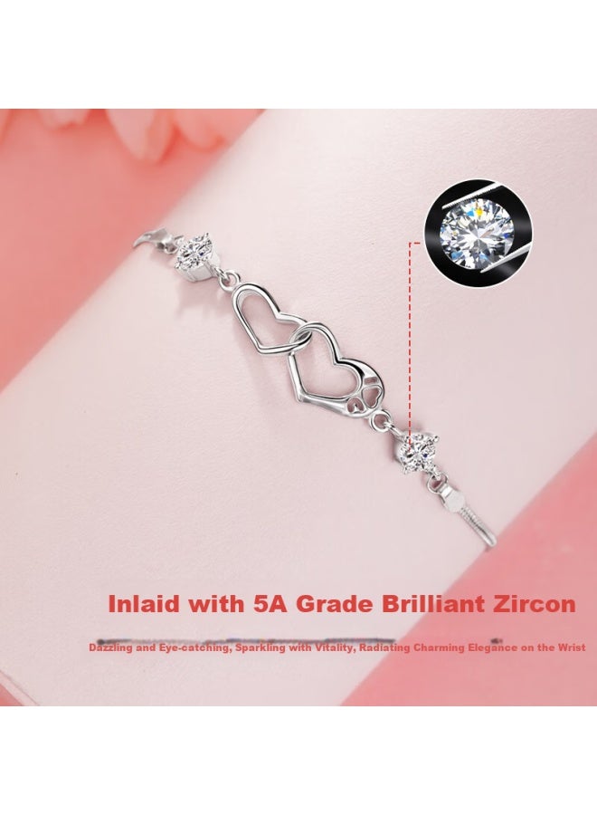 Manhe S925 Silver Bracelet For Women New Style Wristband elry Practical Birthday Gift For Wife Girlfriend - Image 2