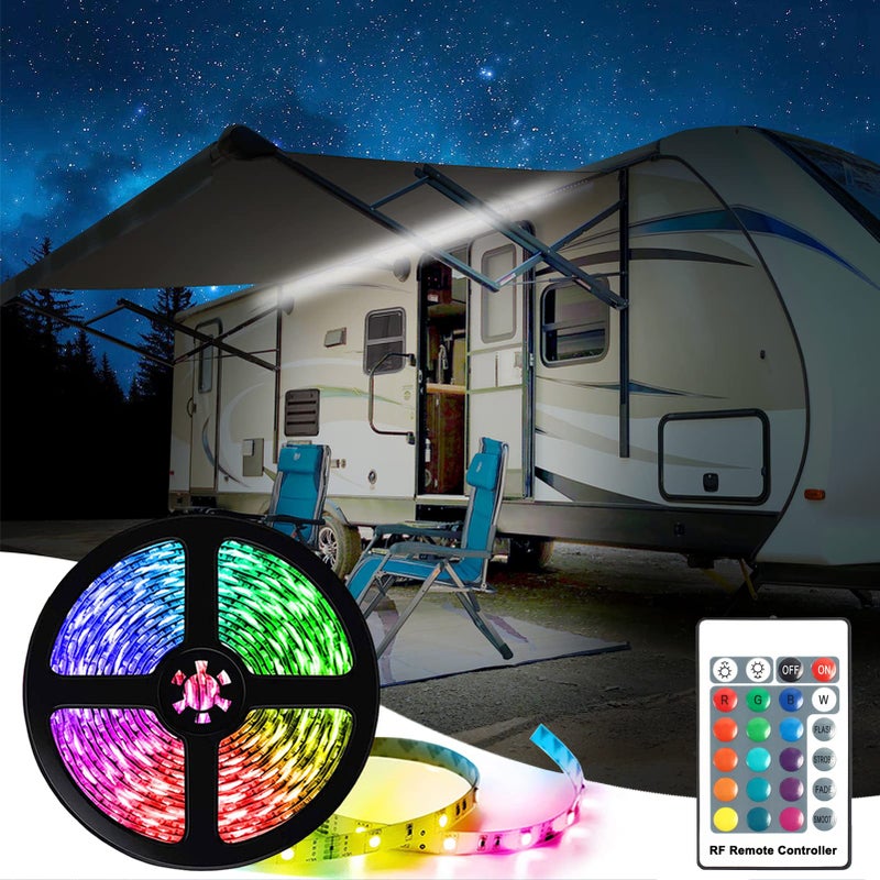 ExcelFu RV Awning LightsCamper RV Awning LED Light Strip12v 20FT Exterior LED Awning Lights for RV Canopy Motorhome Travel TrailerWaterproof RV Exterior Underglow Light Strip for Lighting Party12v DCRGB - Image 3