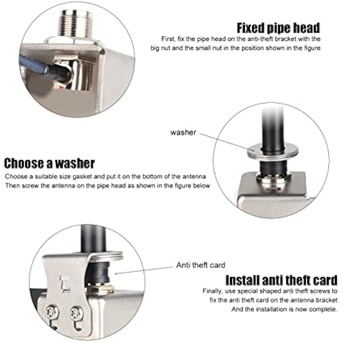 Unity Stainless Steel Car Antenna Mount For Pajero V73 V93 V97 Car Mobile Antenna Bracket Holder Main Driver Side Installation Silver - Image 5