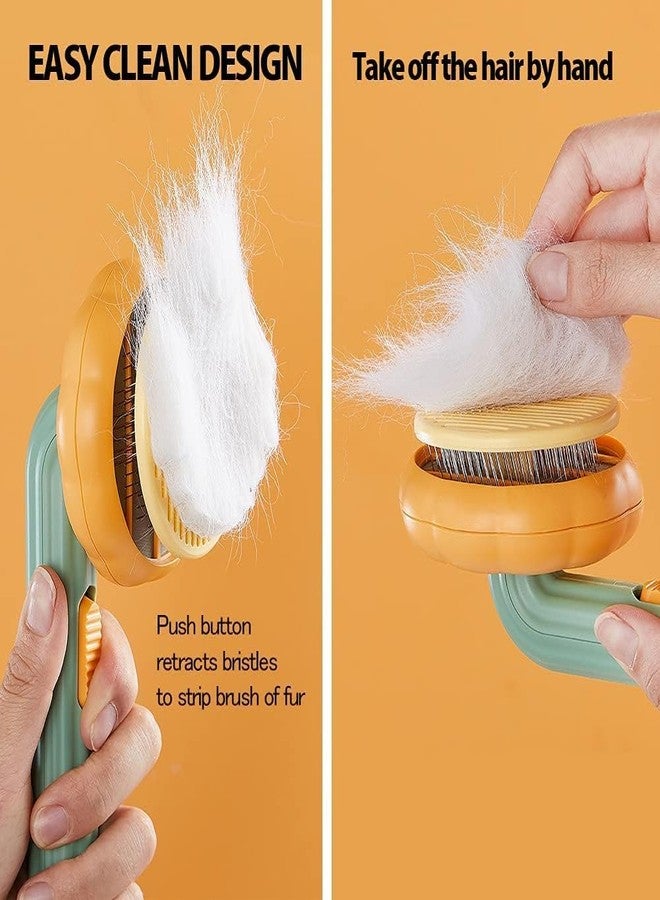 Olyra Self Cleaning Dog Comb & Cat Comb - Pet Hair Remover Grooming Comb with Switch & PAIN|Deshedding Dog Brush & Cat Brush To Gently Massage|Slicker Comb for Long & Short Hair Pets - Image 2
