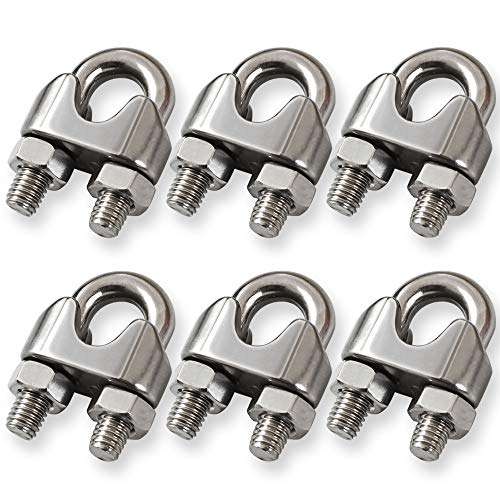 Cozihom 3/8 Inch M10 Wire Rope Cable Clip Clamp, 304 Stainless Steel, U Bolt Saddle Fastener, Pack of 6 - Image 1