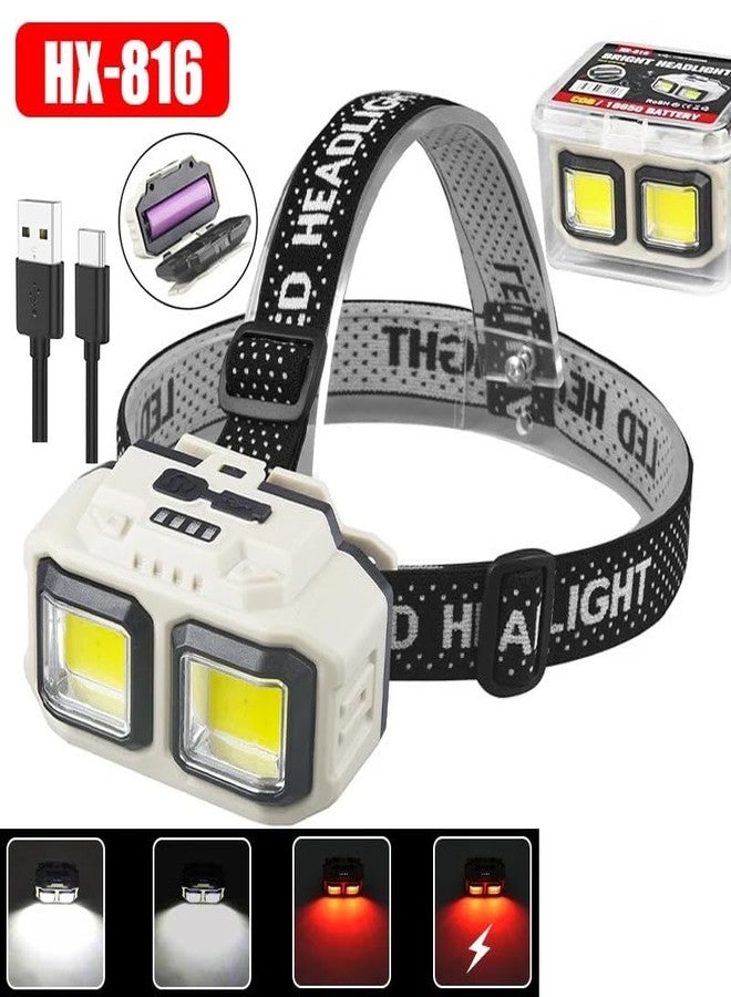 Linist Ultra Bright Waterproof CREE LED Rechargeable Headlamp - Weatherproof Head Torch,USB Charging, Power Display, and Adjustable Spotlight for Camping, Cycling, Hiking, Caving, and Hunting - Image 3