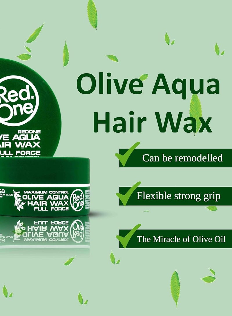 Redone RedOne Olive Aqua Hair Gel Wax Full Force 150ml – Long-Lasting Shine & Strong Hold - Image 3