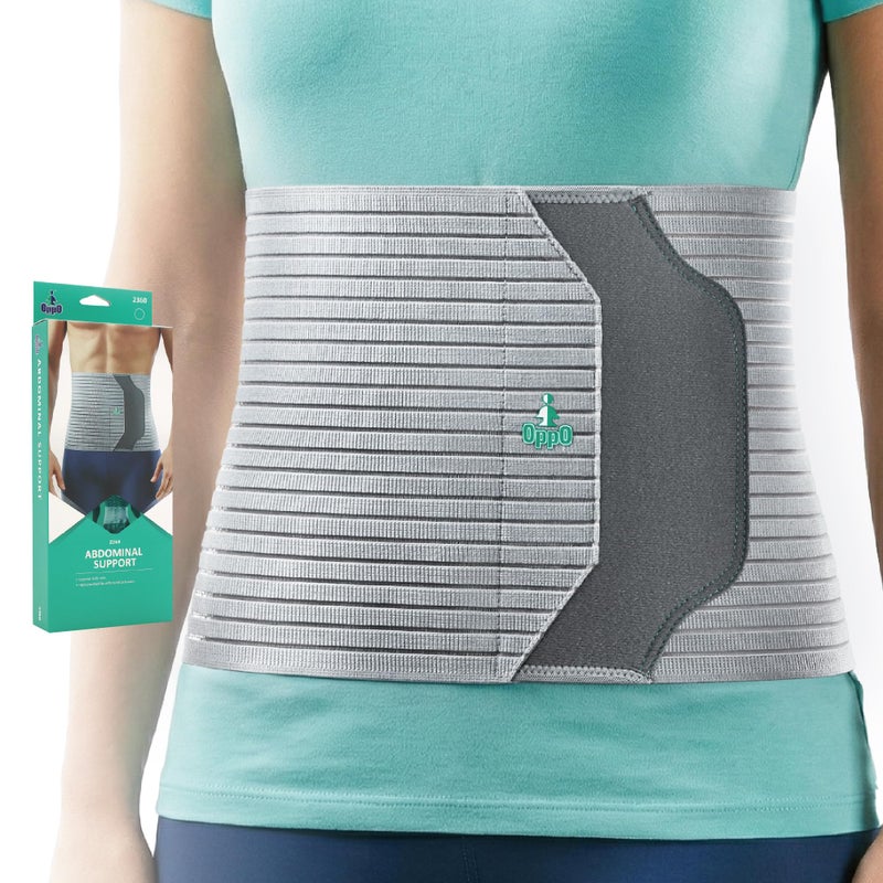OPPO 2360 Abdominal Binder - Breathable Postpartum Postoperative Wrap - Compression Wrap for Men and Women (Grey, Medium, 1-Pack) - Image 1