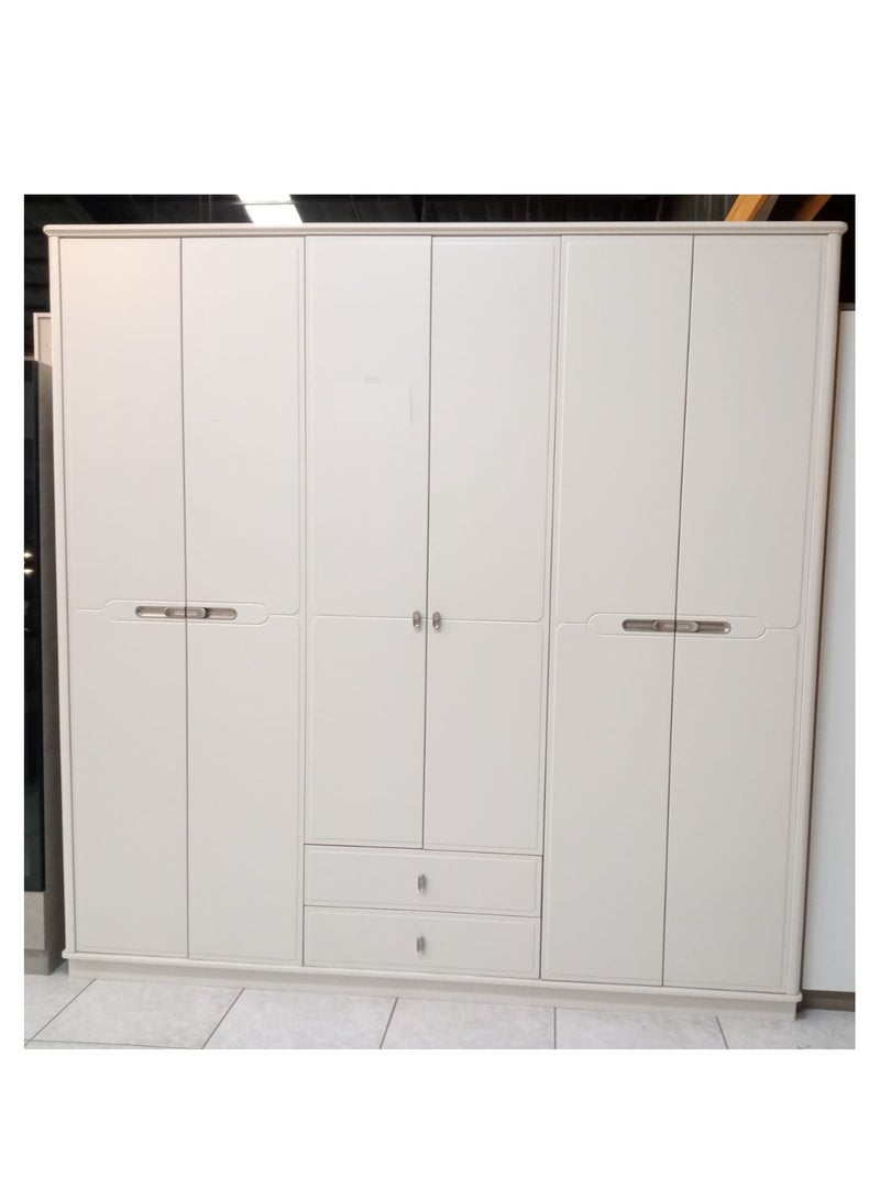 Generic WARDROBE 6 DOOR, MAXIMUM STORAGE ,3 BIG SHELVES, 3 DRESS HANGER SPACE COLOR OFF WHITE  - Image 1
