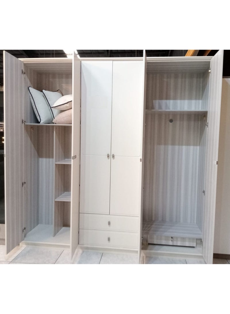 Generic WARDROBE 6 DOOR, MAXIMUM STORAGE ,3 BIG SHELVES, 3 DRESS HANGER SPACE COLOR OFF WHITE  - Image 2