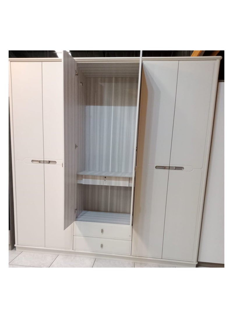Generic WARDROBE 6 DOOR, MAXIMUM STORAGE ,3 BIG SHELVES, 3 DRESS HANGER SPACE COLOR OFF WHITE  - Image 3