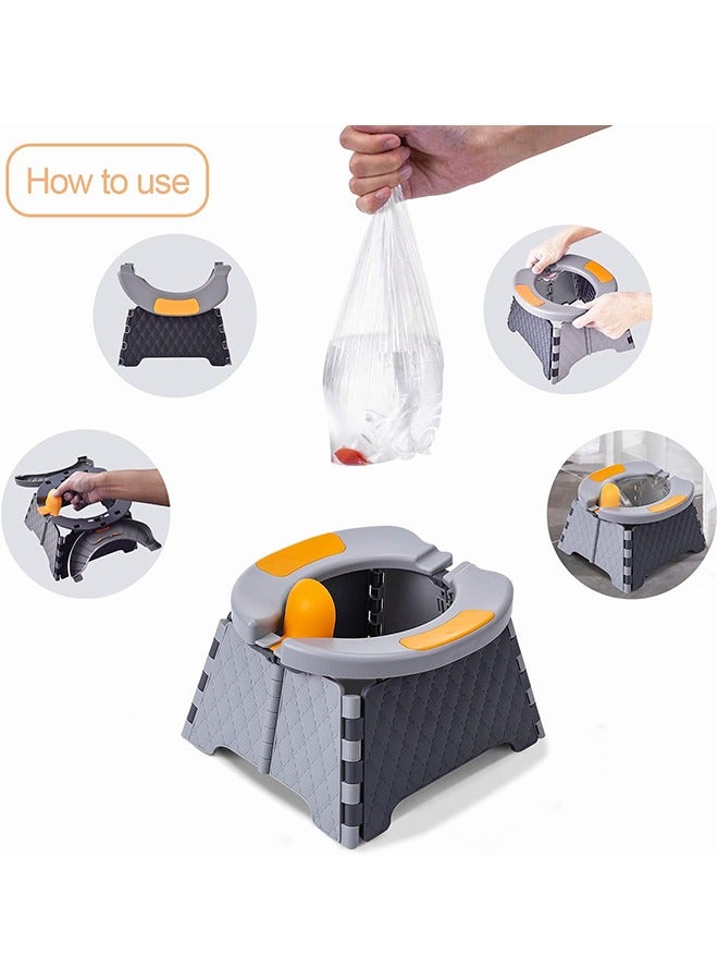 MIXDE Portable Potty Training Seat for Toddler| Kids Travel Potty | Collapsible Potty | Baby Potty Seat for Indoor and Outdoor (Gray) - Image 3