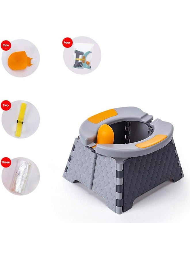 MIXDE Portable Potty Training Seat for Toddler| Kids Travel Potty | Collapsible Potty | Baby Potty Seat for Indoor and Outdoor (Gray) - Image 1