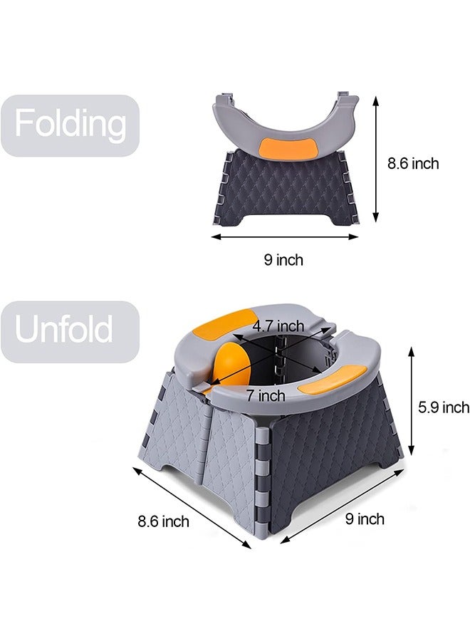 MIXDE Portable Potty Training Seat for Toddler| Kids Travel Potty | Collapsible Potty | Baby Potty Seat for Indoor and Outdoor (Gray) - Image 5
