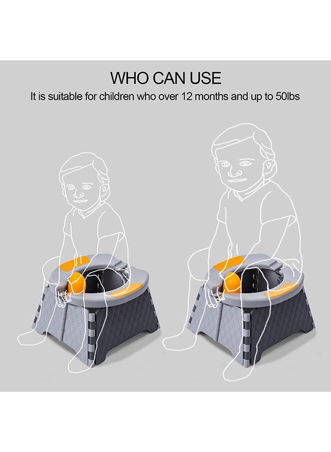 MIXDE Portable Potty Training Seat for Toddler| Kids Travel Potty | Collapsible Potty | Baby Potty Seat for Indoor and Outdoor (Gray) - Image 4