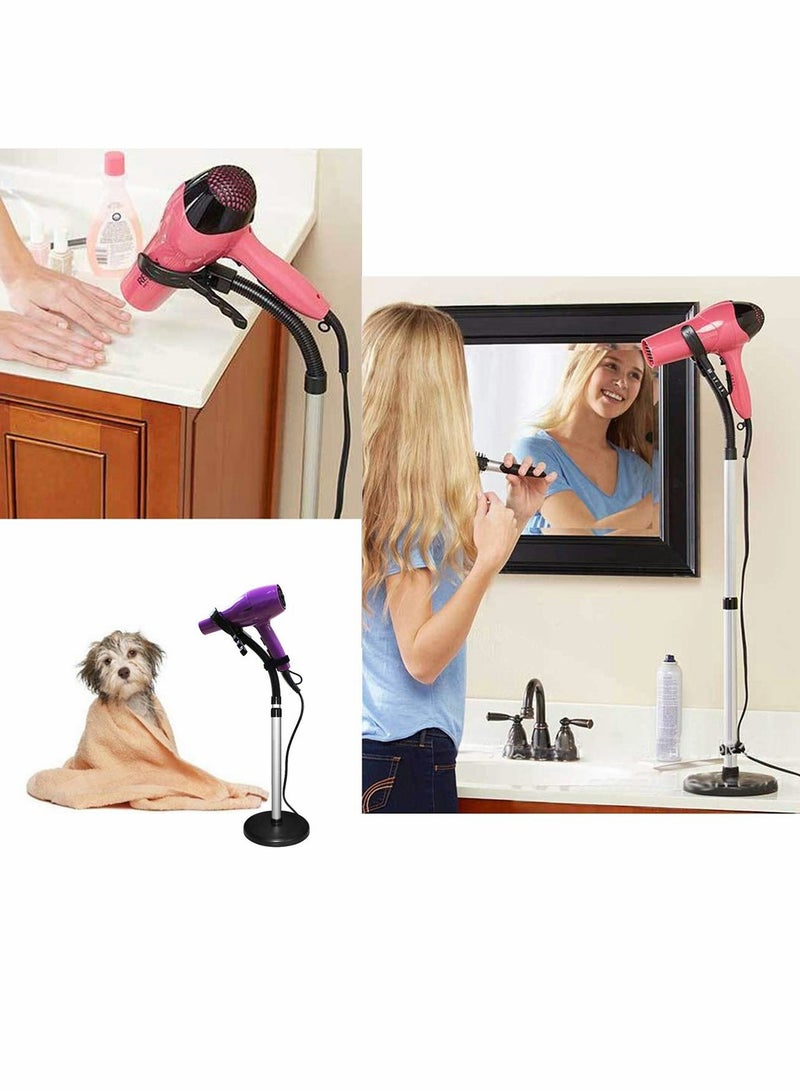 Excefore Hair Dryer Stand, 360 Degree Rotating Lazy Hair Dryer Stand Hand Free With Heavy Base, Hands-Free Blow Dryer Holder Countertop, Adjustable Height Hair Dryer Holder - Image 4