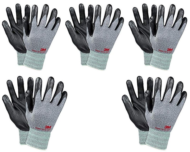 3M Comfortable Grip Nitrile Foam Coated Gardening Work Gloves(5pk) (Large, Grey) - Image 1