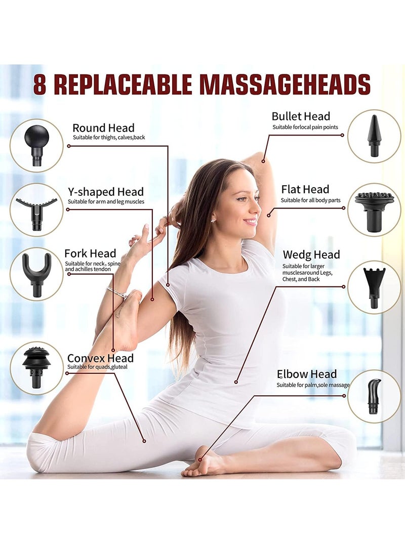 Houmt Massager Gun Deep Tissue Back Massage for Athletes for Pain Relief Percussion Body Massager with 8 Massages Heads & Silent Brushless Motor LCD Display 32 Speeds Massage Gun - Image 4