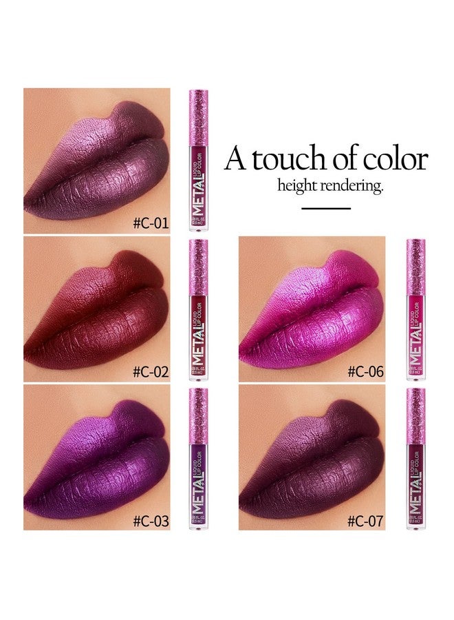 Boobeen Metallic Liquid Lipsticks Matte Lips Lipstick Pearl Glitter Lip Gloss High Pigment Long Lasting Nonstick Lip Glaze Makeup For Women And Girls (C06) - Image 2